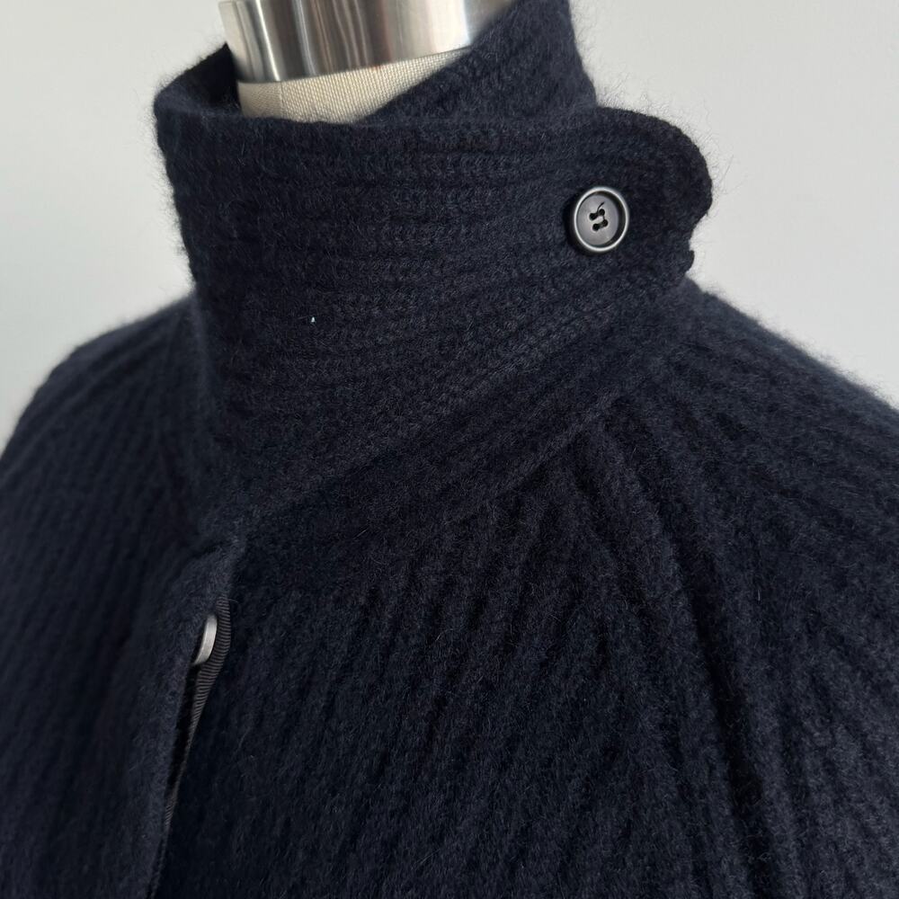 AKRIS BERGDORF GOODMAN Navy Cashmere Ribbed Sweater Dress Cardigan - Picture 6 of 11
